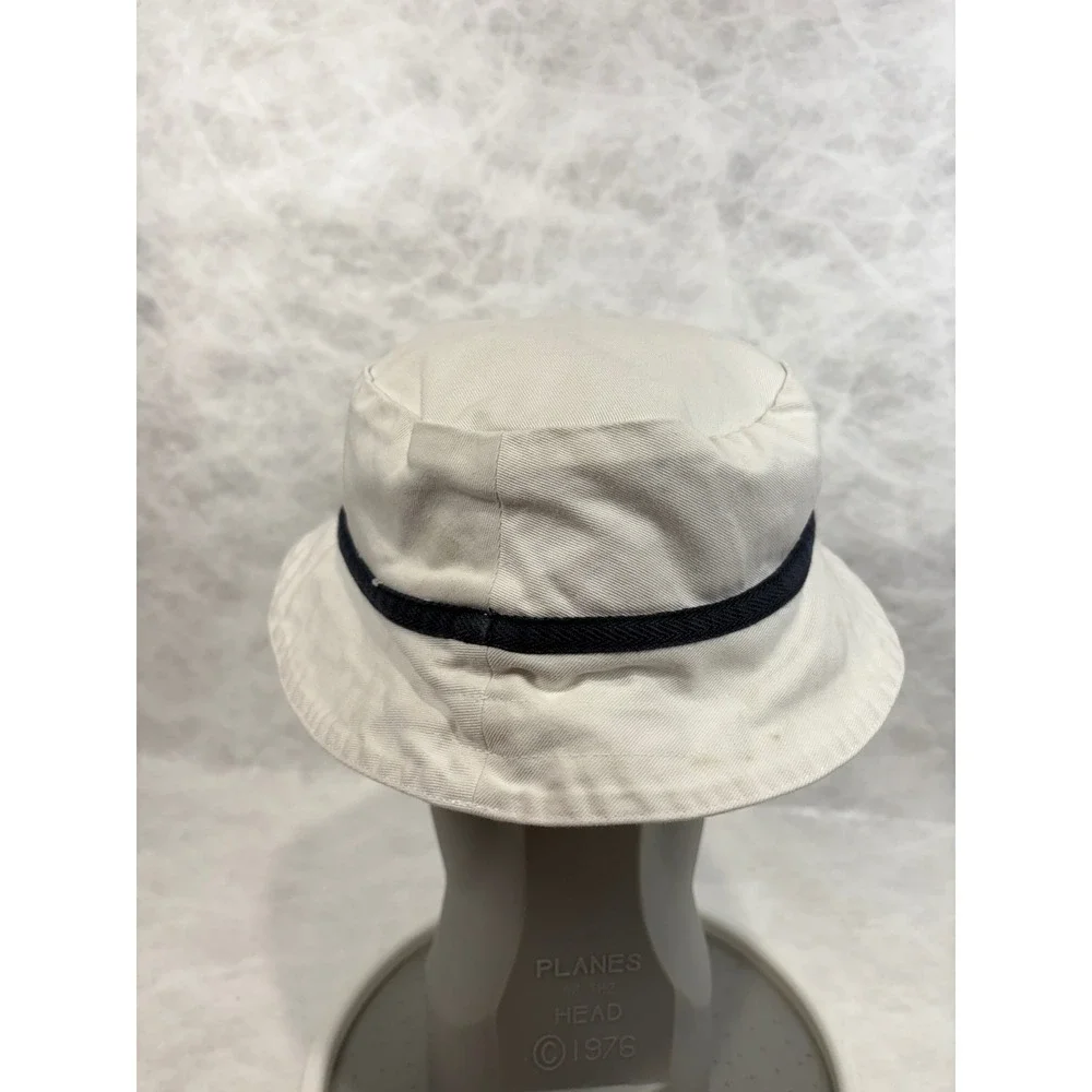 Fore Kids Golf St Regis Princeville White Bucket Hat Navy Trim Cotton XL